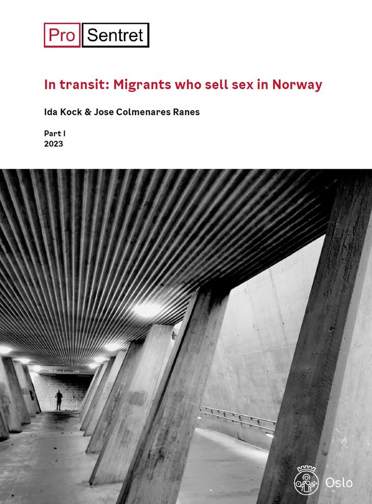 Forsiden til rapporten "In transit: Migrants who sell sex in Norway".